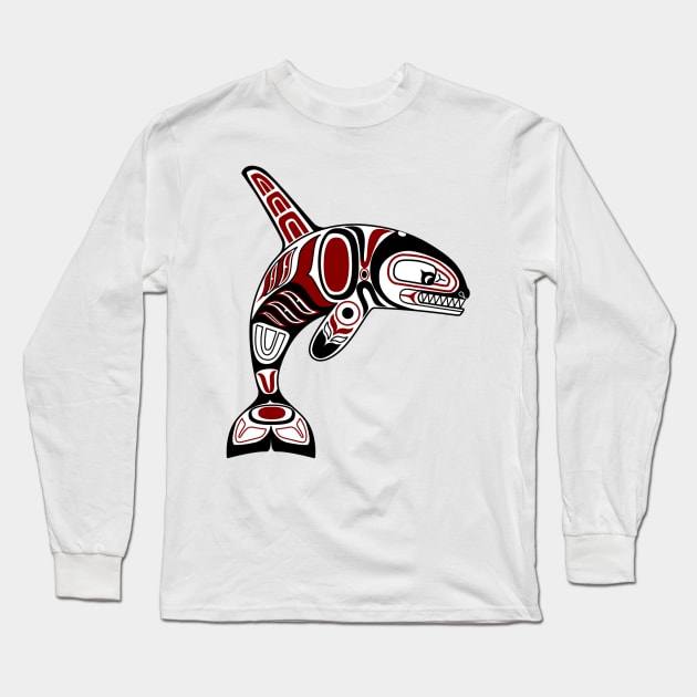 Haida Orca Long Sleeve T-Shirt by gabitolgyesi